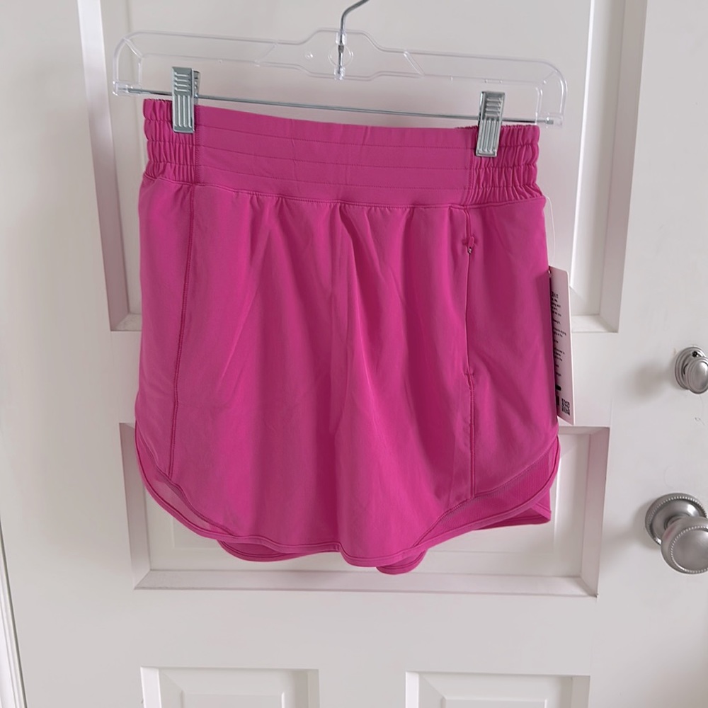 Hotty Hot High-Rise Skirt in Sonic Pink by Lululemon.